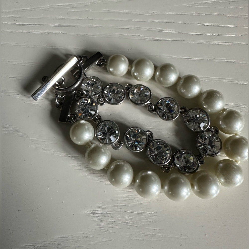 Givenchy Vintage Pearl and Crystal Bracelet